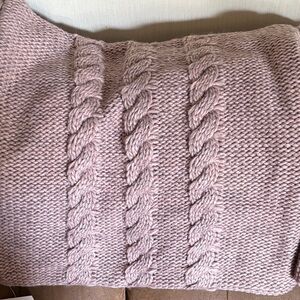 Cozy Pink Cable Knit Throw Pillow Cover X 2